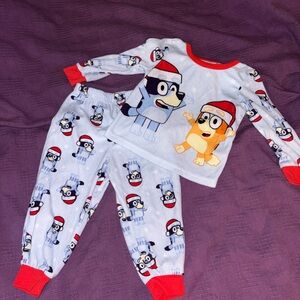 Kids Cartoon Pajama Set with Red Accents